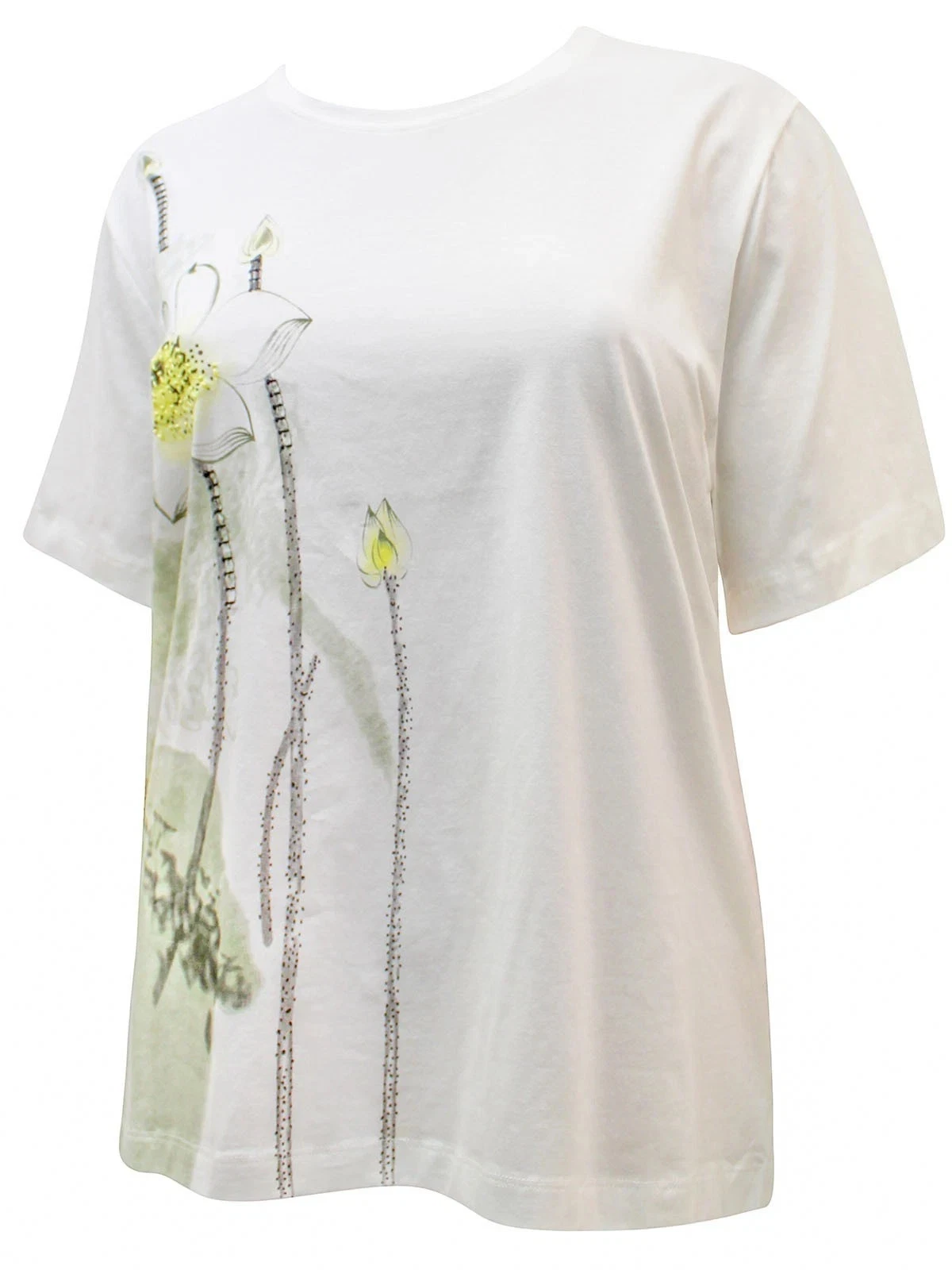 Women’s White Cotton Rich Embroidered Floral Top