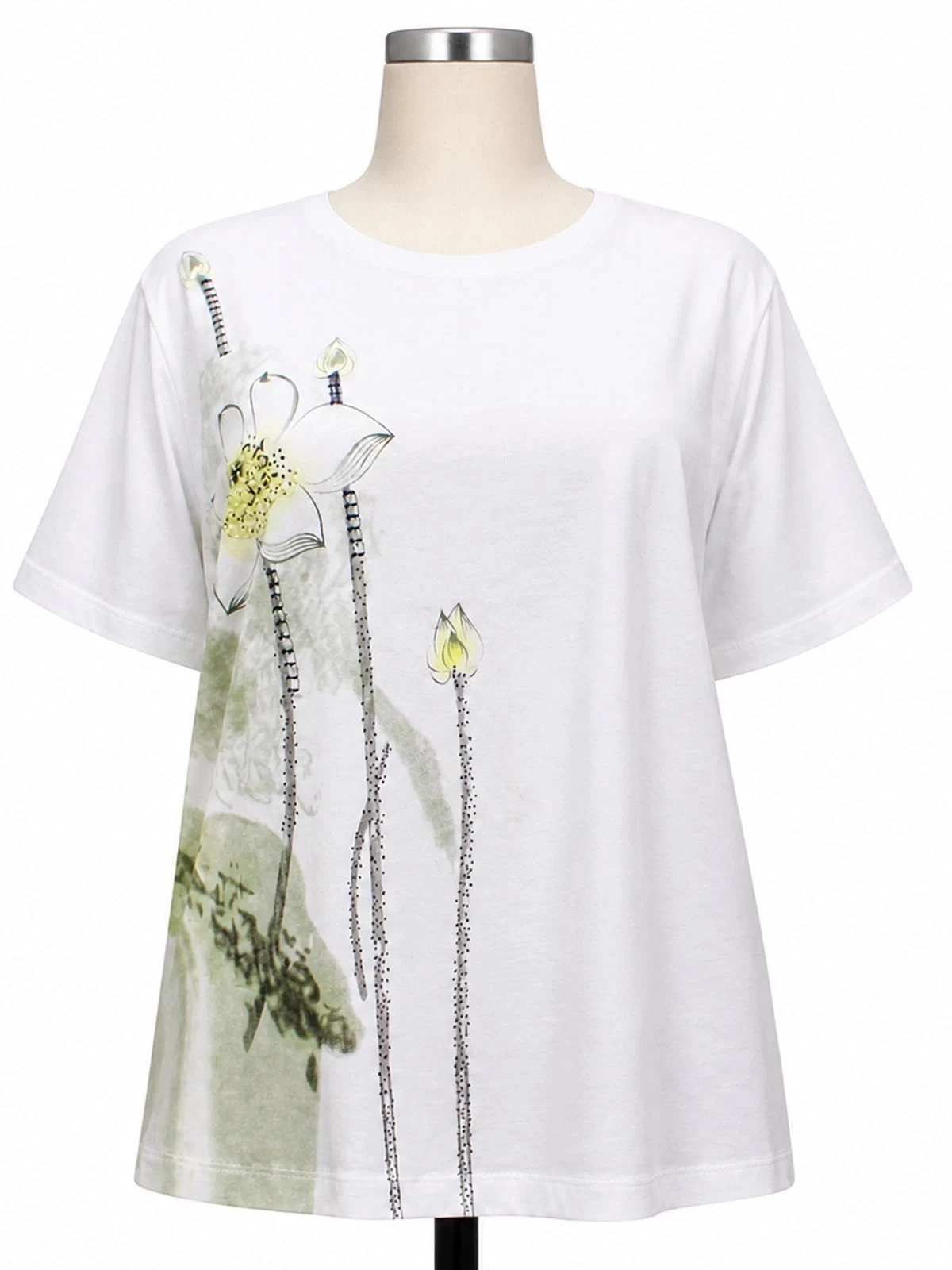 Women’s White Cotton Rich Embroidered Floral Top