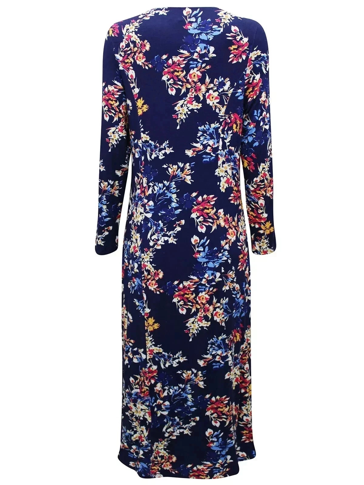 L.E. Neive Navy Floral Jersey Midi Dress