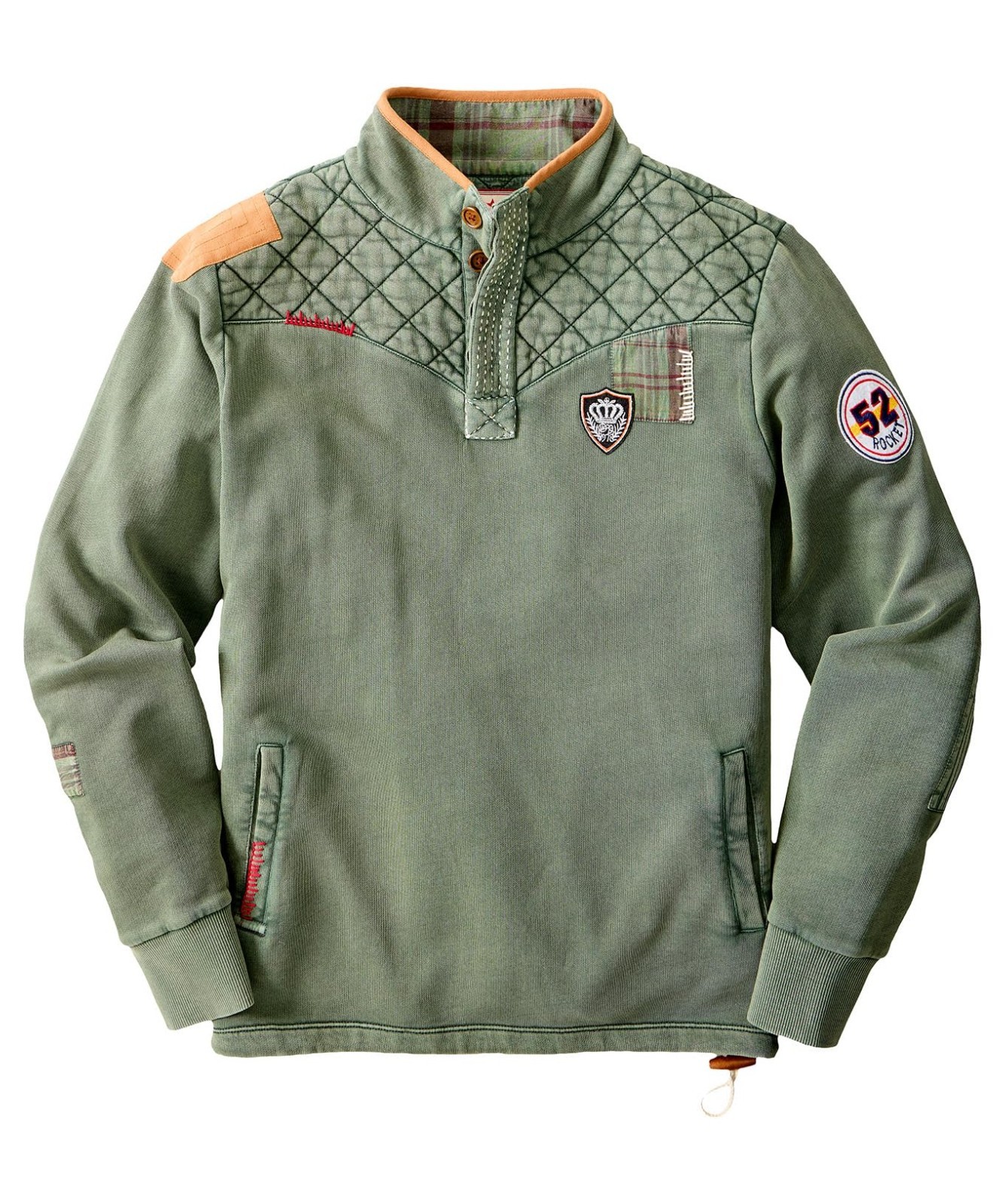 Joe Browns Men’s Badged and Customised Funnel Top – Khaki