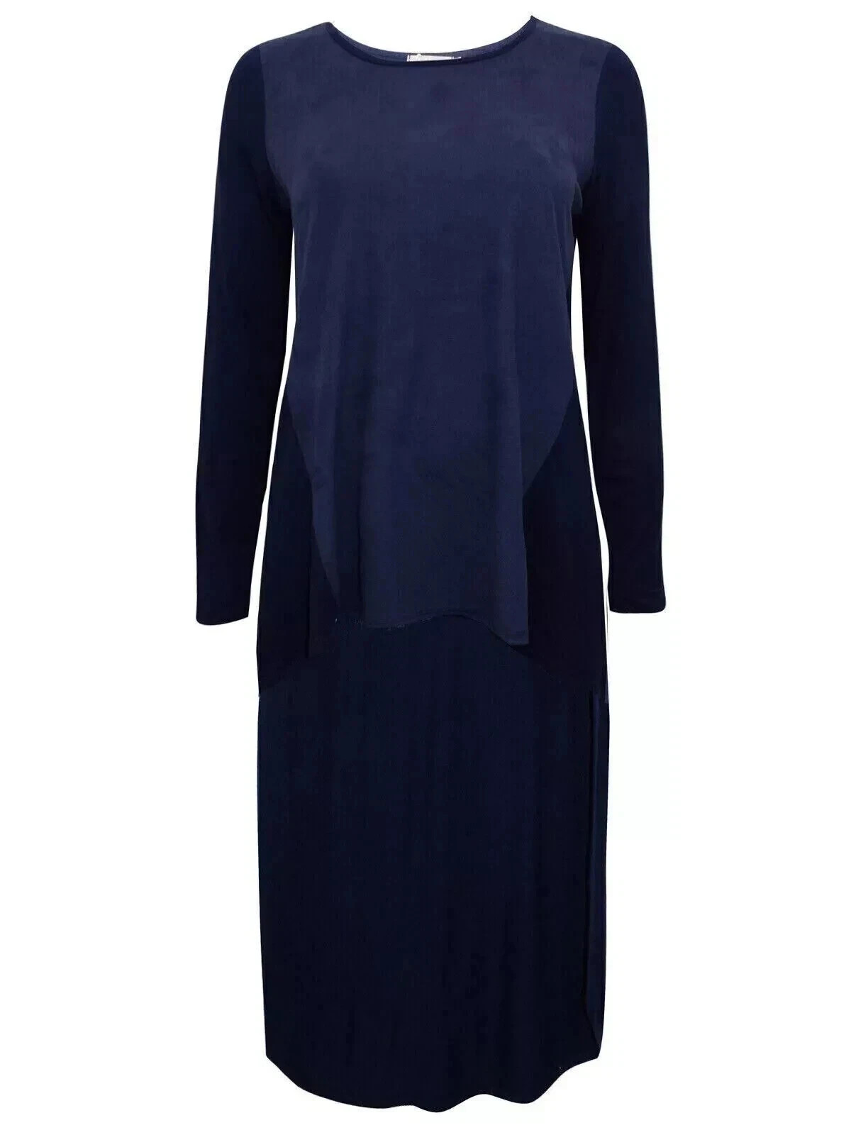 First Avenue Women’s Navy Blue Contrast Panel Dip Hem Tunic