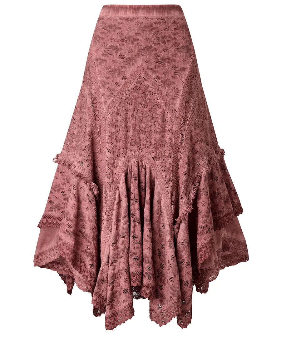 Joe Browns Boutique Premium Lace Maxi Skirt – Dusty Pink