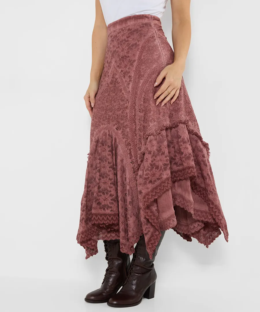 Joe Browns Boutique Premium Lace Maxi Skirt – Dusty Pink