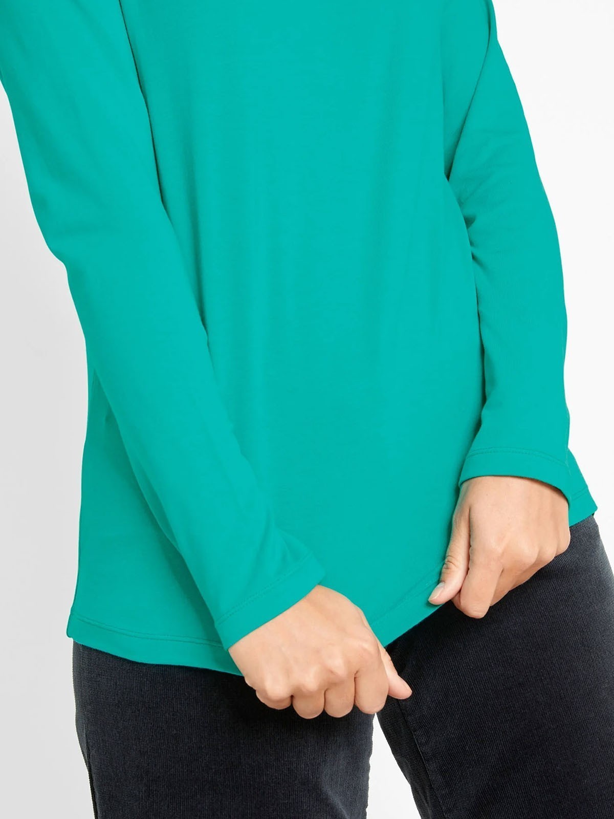 BPC Long Sleeve Cotton Jersey Top – Emerald Green