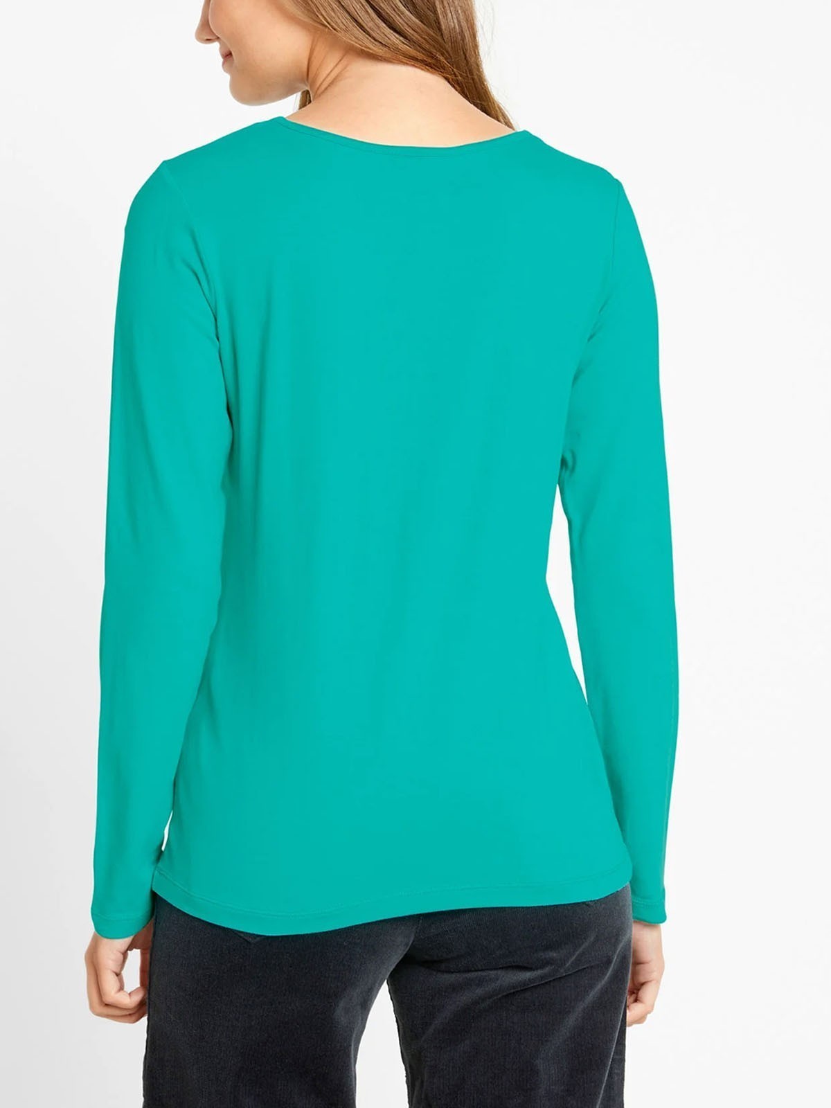 BPC Long Sleeve Cotton Jersey Top – Emerald Green