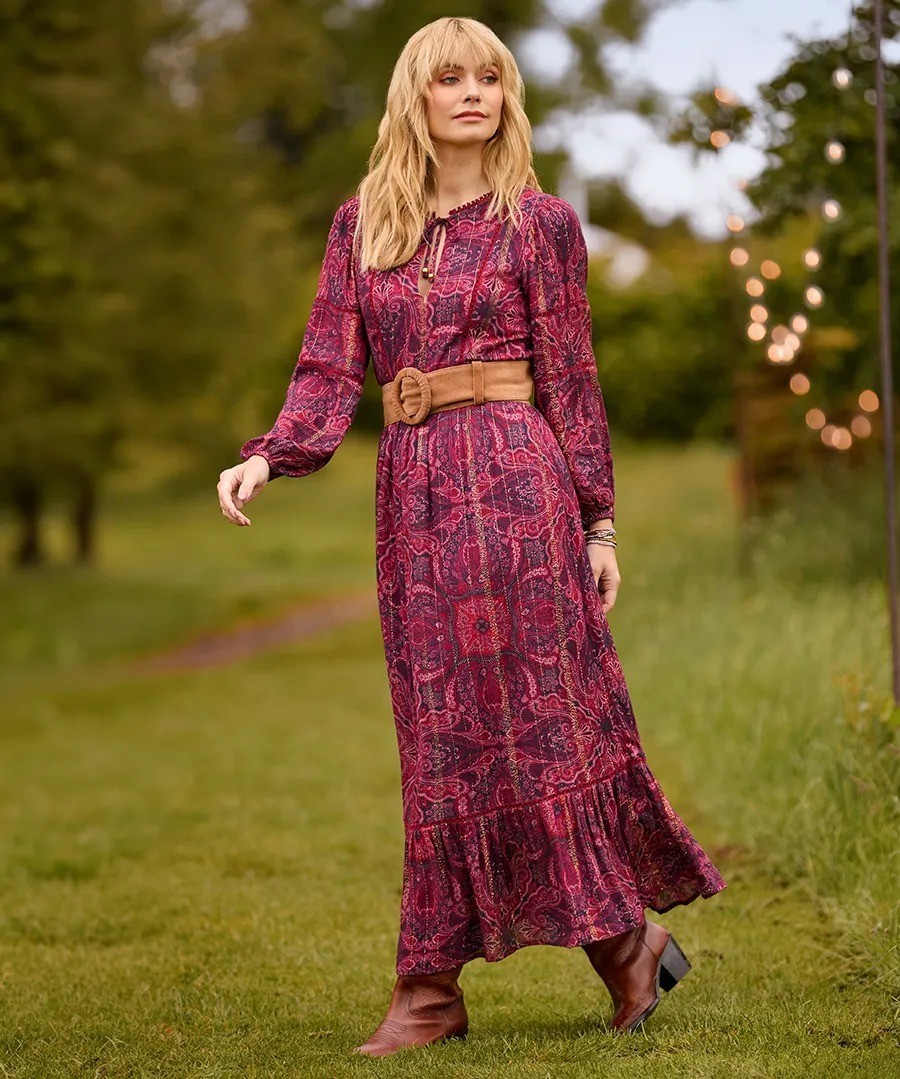 Joe Browns Beautifully Boho Paisley Maxi Dress – Red