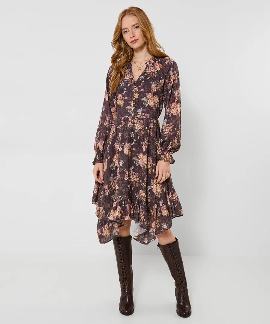 Joe Browns Antique Florals Dippy Hem Midi Dress