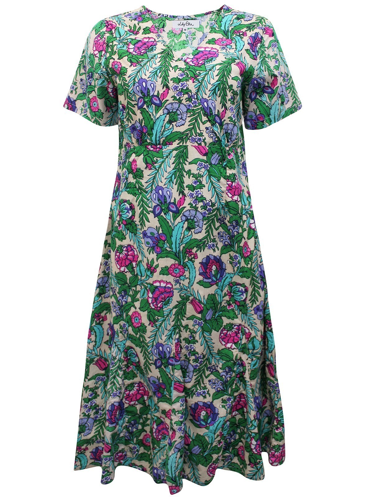 Lily Ella Jasmine Floral Midi Dress – Green