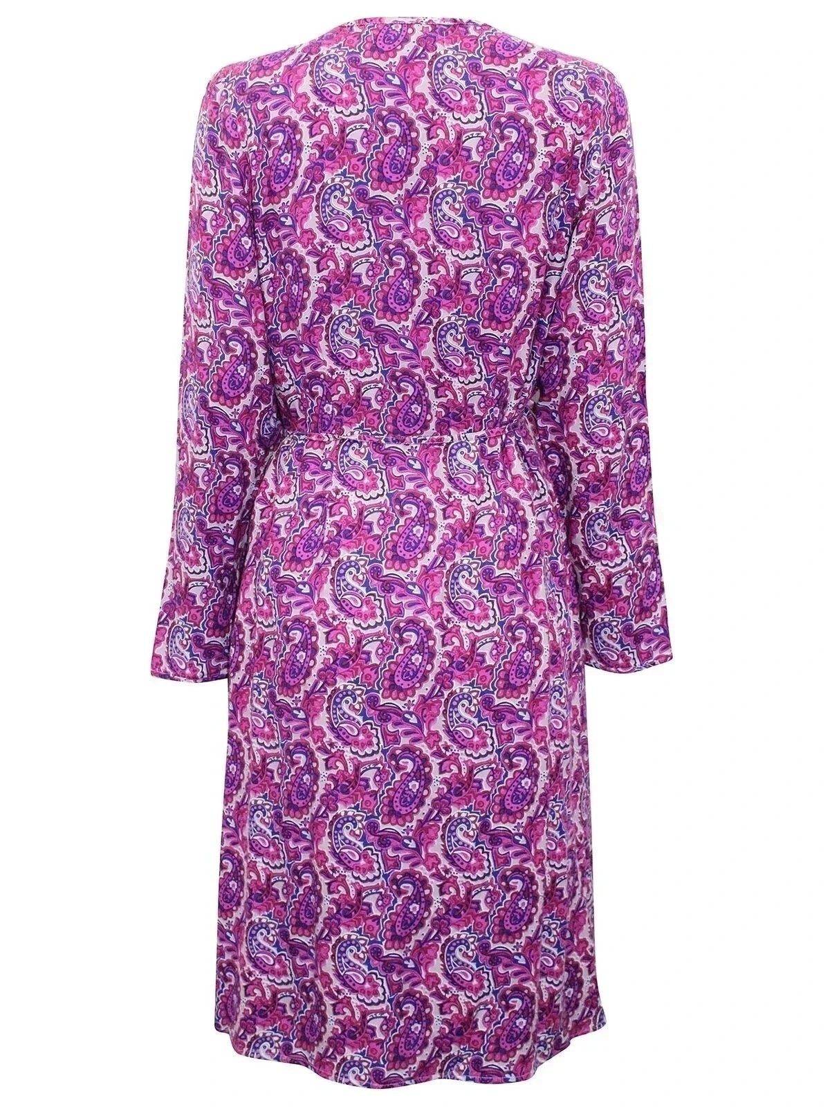 Lily Ella Paisley Mock Wrap Dress – Purple
