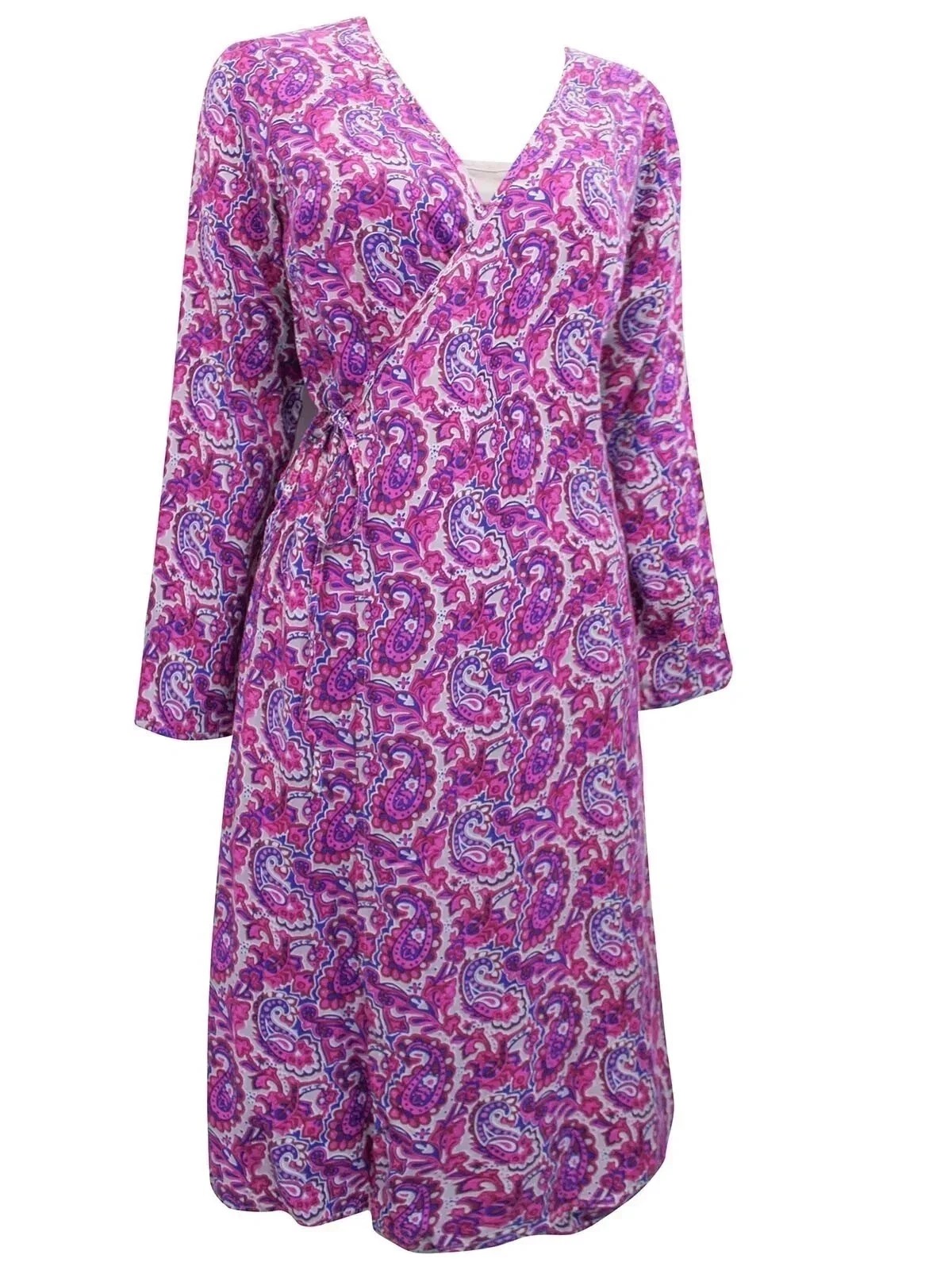 Lily Ella Paisley Mock Wrap Dress – Purple