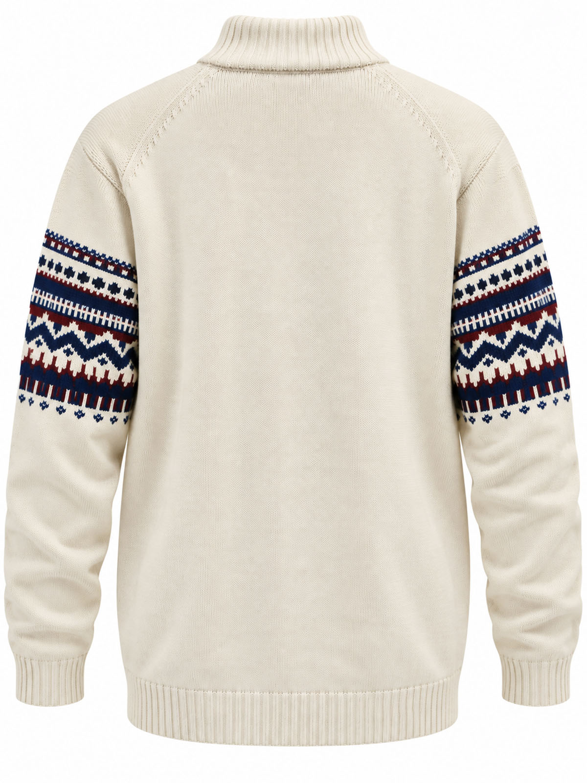 Ivory Men’s Fair Isle Knitted Quarter-Zip Jumper