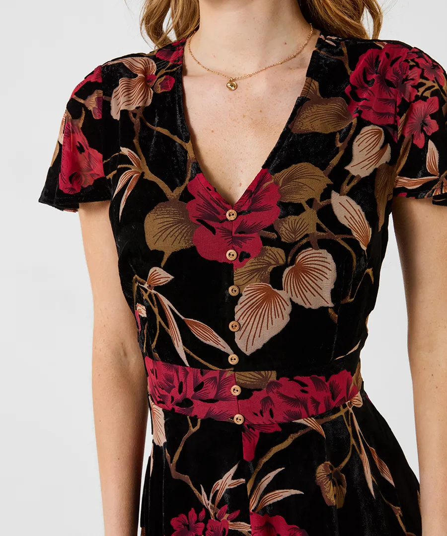 Joe Browns Make A Statement Devore Maxi Dress – Black Floral