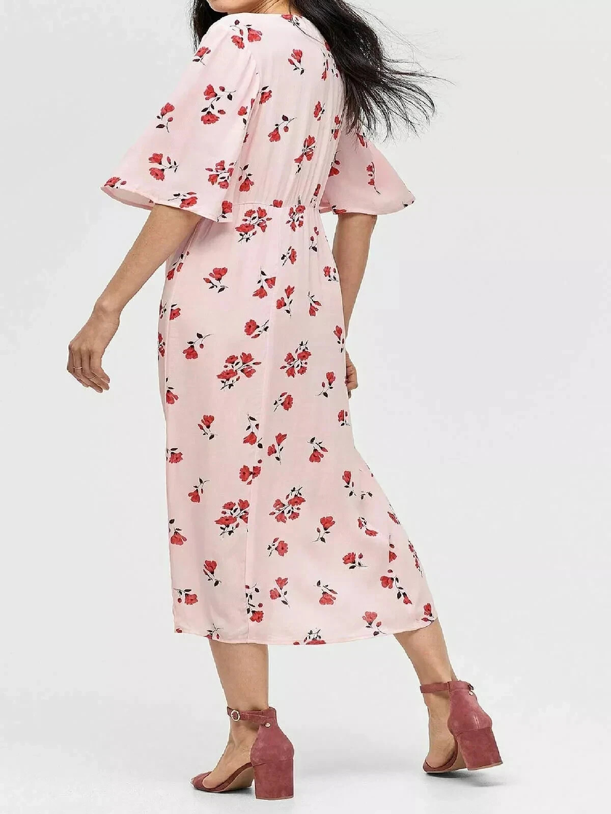 Ellos Women’s Pink Floral Midi Dress