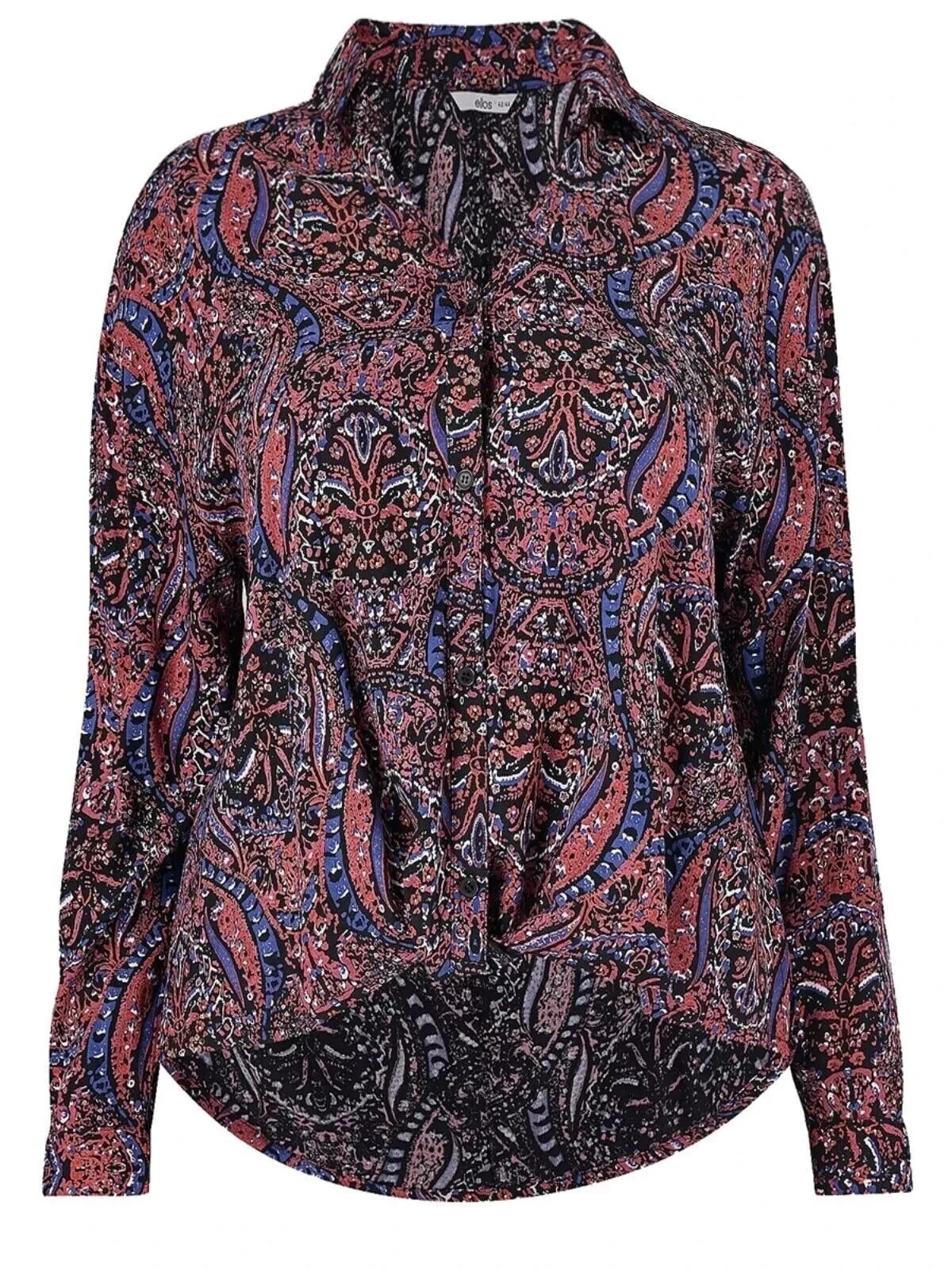 Women’s Red Paisley Twist Front Blouse