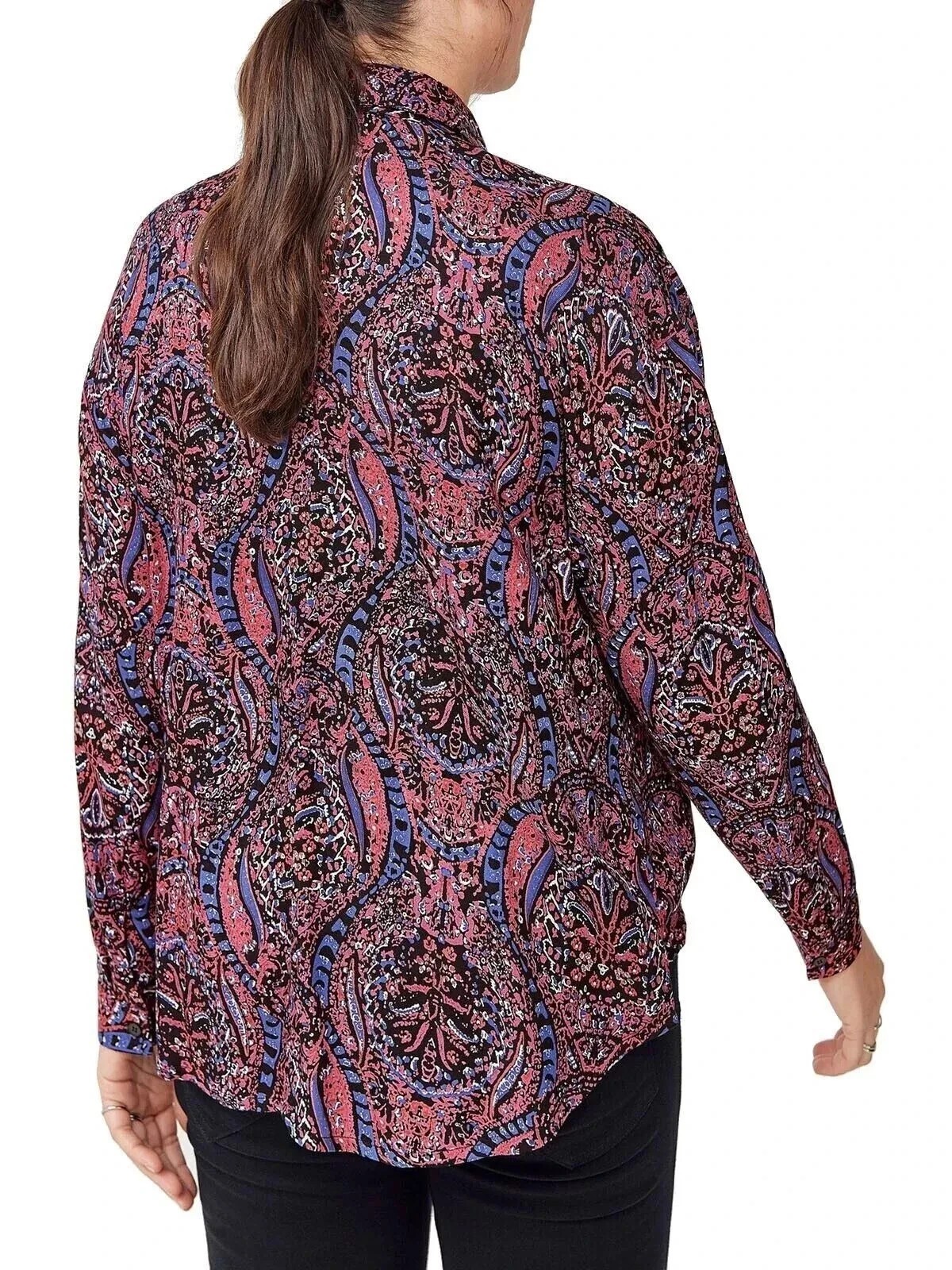 Women’s Red Paisley Twist Front Blouse