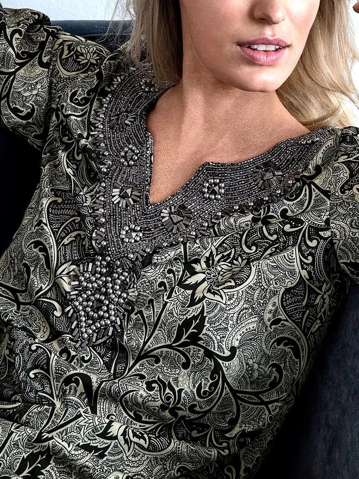 Joelle by Ellos Paisley Maxi Dress – Olive Green