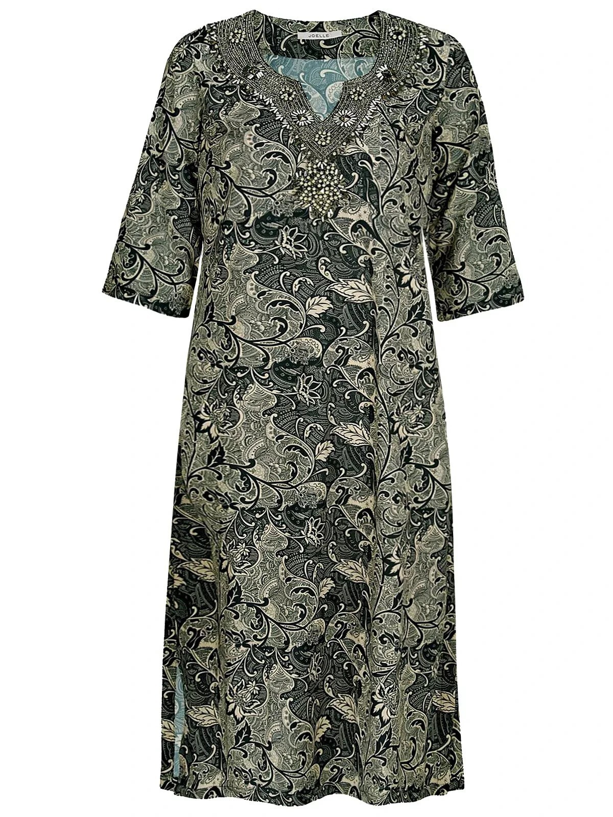 Joelle by Ellos Paisley Maxi Dress – Olive Green