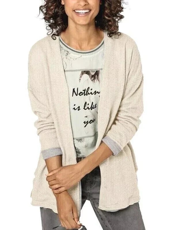 Best Connections Women’s Ivory Lightweight Open Front Cardigan
