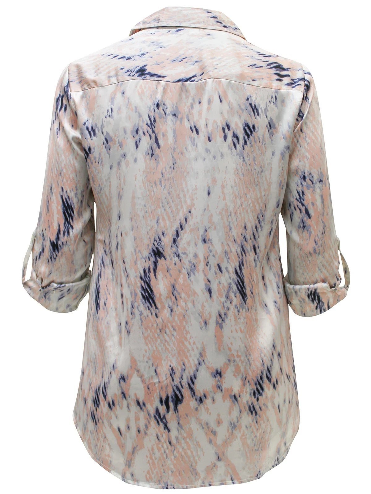 Damart Women’s Pink Patterned Satin Blouse