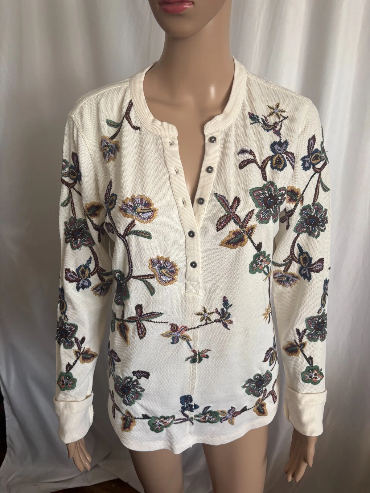Joe Browns Ellie Embroidered Waffle Jersey Henley Top